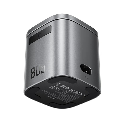 Trạm sạc nhanh để bàn ACEFAST Z9 GaN 80W 6 trong 1 đa năng, tích hợp cáp USB-C, củ sạc adapter chân EU