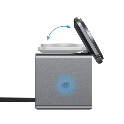 Đế sạc không dây 3 trong 1 ACEFAST E34 dạng gập điện, trạm sạc để bàn cho điện thoại, đồng hồ và tai nghe