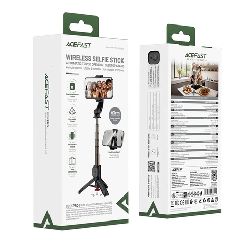 Gậy Selfie kiêm Tripod Tự Mở ACEFAST E43 – Điều Khiển Bluetooth, Giá Đỡ Điện Thoại Đa Năng