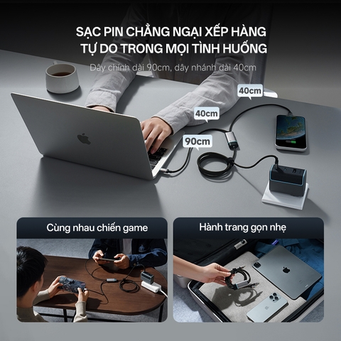 Cáp Cuktech No.10 2in1 100W chuyển đổi giao thức sạc ADC – C2C515