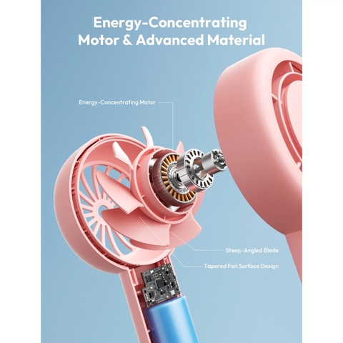 AECOOLY Halo 01 Pro – Quạt Cầm Tay Portable Fan 4500mAh, 24h, 5 Chế Độ Gió, 6000rpm, Độ Ồn Thấp 40dB