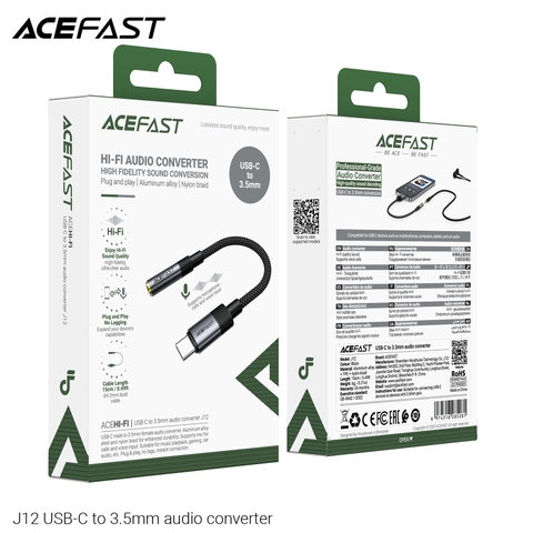 Bộ chuyển đổi âm thanh ACEFAST J12 USB-C sang 3.5mm