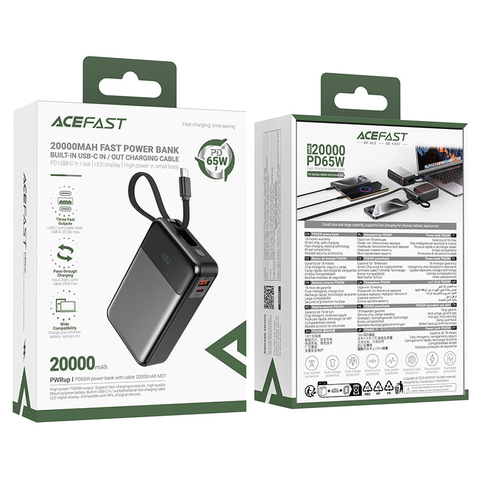Pin Sạc Dự Phòng ACEFAST M21 – 20.000mAh, PD 65W, Kèm Cáp Sạc