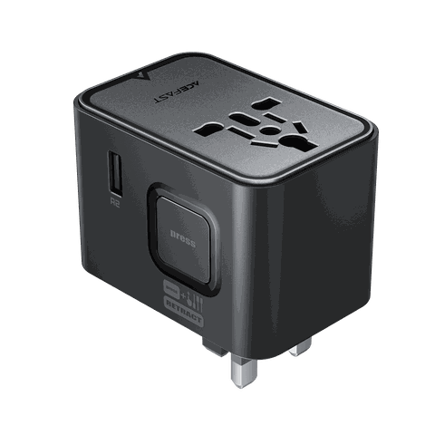 Bộ sạc du lịch quốc tế ACEFAST Z8 – GaN 45W, 3 cổng USB-C + 2 cổng USB-A, đa năng