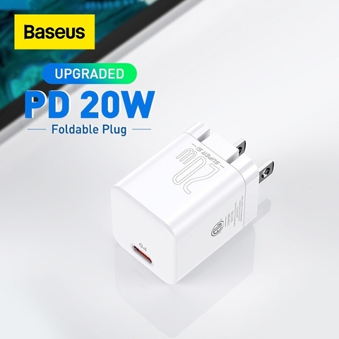Củ sạc nhanh nhỏ gọn Baseus Super Si Pro Quick Charger 1C 20W (PD/ QC/ PPS/ SCP/ FCP Multi Quick Charge Protocol)