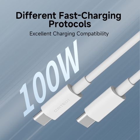 Cáp C to C CUKTECH CTC515N 1.5m 100W Sạc Nhanh 5A, Truyền Dữ liệu 480Mbps