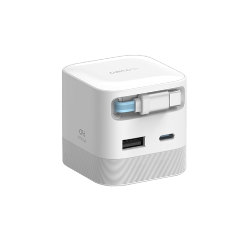 Cuktech có củ sạc nhanh Cuktech 67W GaN Charger (cáp Built-in USB-C) – AD653W thiết kế nhỏ gọn, có cáp rút tích hợp