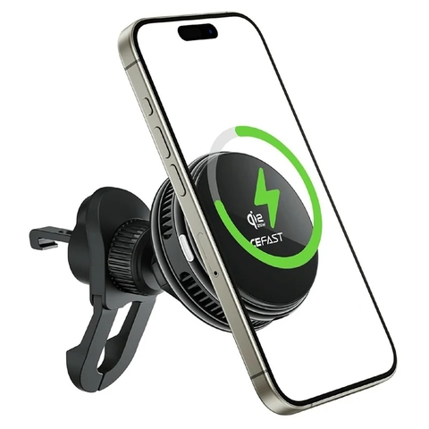 Giá Đỡ Điện Thoại Ô Tô ACEFAST D66 Sạc Không Dây Từ Tính Qi2 25W Tích Hợp Quạt Tản Nhiệt, Gắn Cửa Gió Điều Hòa, Hỗ Trợ MagSafe