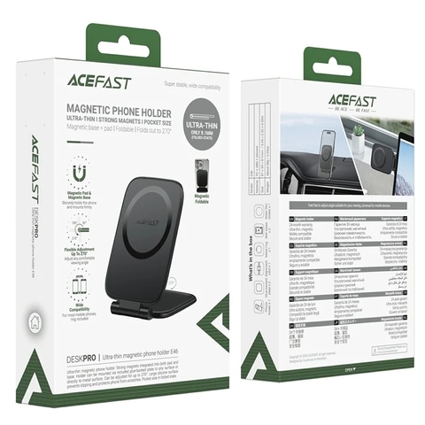 Giá Đỡ Điện Thoại Từ Tính Siêu Mỏng ACEFAST E46 Gập Gọn, Xoay 270°, Đế Để Bàn Điều Chỉnh Góc Linh Hoạt