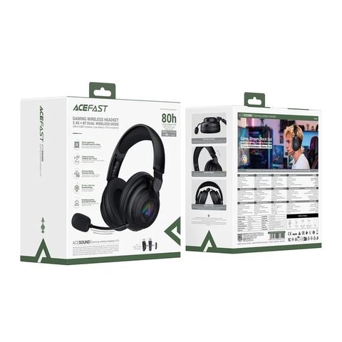 Tai Nghe Gaming Không Dây ACEFAST H15 RGB Kết Nối 2.4G + Bluetooth, Tích Hợp Micro, Độ Trễ Thấp Cho Chơi Game