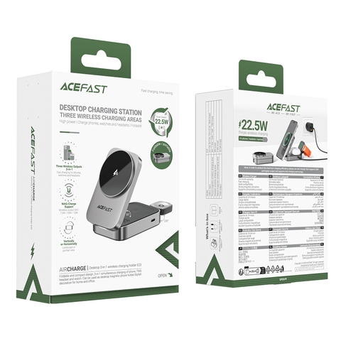 Giá đỡ điện thoại kiêm sạc không dây 3 trong 1 ACEFAST E22
