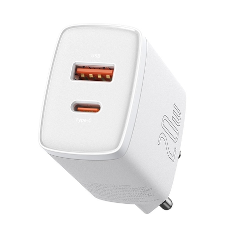 Cốc sạc nhanh siêu nhỏ gọn Baseus Compact Quick Charger 20W (USB + Type C Dual Port, 20W PD/QC 3.0 Multi Quick Charge)