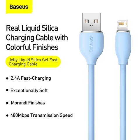Cáp sạc nhanh cho IP Baseus Jelly Liquid Silica Gel Fast Charging 2.4A Data Cable
