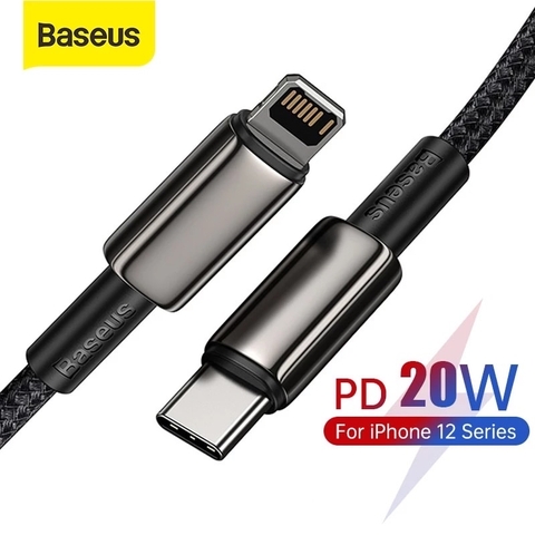 Cáp sạc nhanh, siêu bền C to Lightning 20W Baseus Tungsten Gold dùng cho iP12/ iP11 Series/ iPXS Max (20W, Fast Charging & Data Cable)