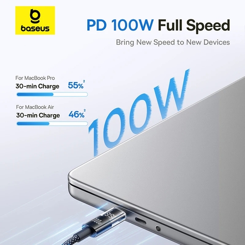 Cáp Sạc Nhanh C to C Baseus Display 2 100W (Digital Display, 480Mbps)