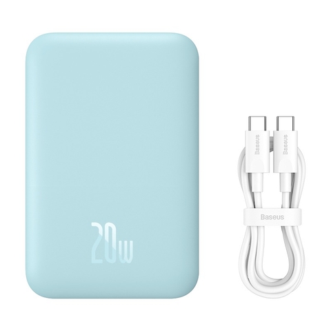 Pin dự phòng không dây tích hợp nam châm Baseus Magnetic Wireless Charging Power bank 6000mAh / 10000mAh 20W (With Baseus Xiaobai series Cable Type-C to Type-C 60W(20V/3A) 50cm)