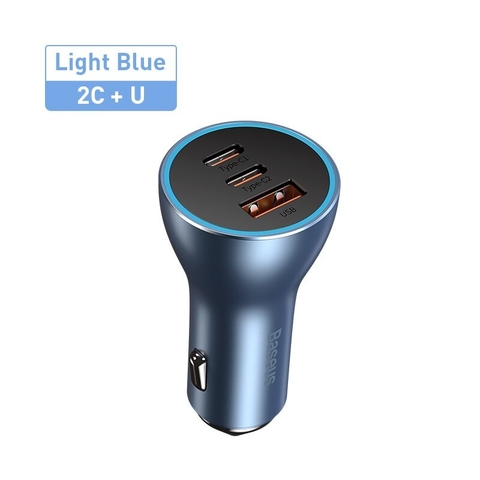 Tẩu Sạc Nhanh Đa Năng Trên Ô Tô 65W Baseus Golden Contactor Pro Triple Fast Charger Car Charger QC 3.0 4.0