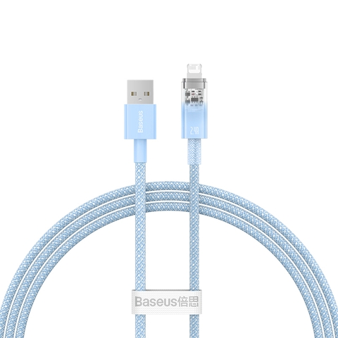 Cáp Sạc Nhanh Tự Ngắt Baseus Explorer Series 2 USB A to Lightning 2.4A dùng cho iPhone/ iPad (Smart Power-Off with Smart Temperature Control,Fast Charging Cable)