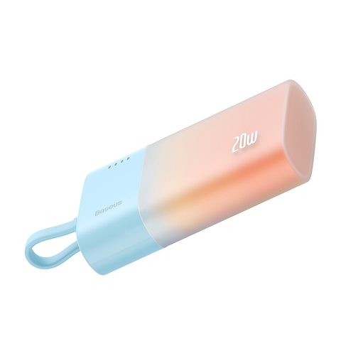 Sạc Dự Phòng OS-Baseus Popsicle Fast Charging Power Bank 5200mAh 20W (Kèm dây C to C 60W, 30cm, Trắng)