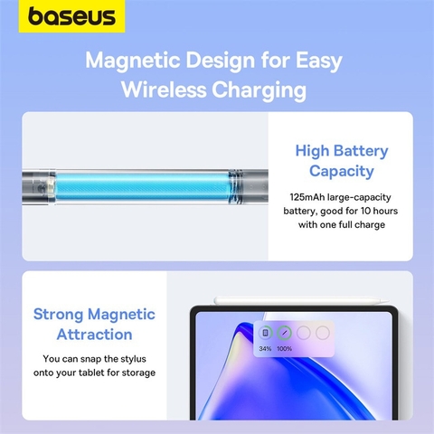 Bút Cảm Ứng Baseus Pencil 2 Smooth Writing Wireless Charging Stylus Dùng Cho i.P.a.d (M.a.g.n.e.t.i.c Palm rejection 4D)