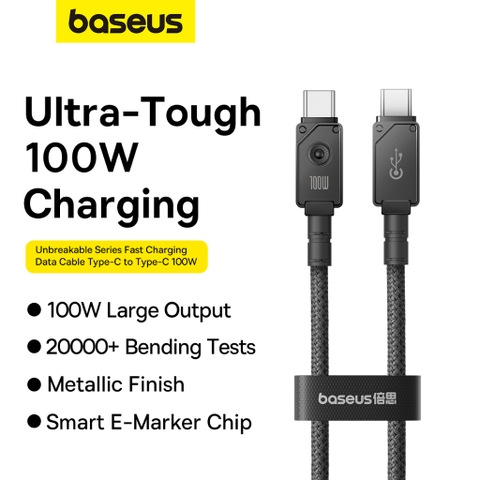 Cáp Sạc Nhanh Baseus Unbreakable Series Type-C to Type-C 100W (Fast Charging Data Cable)