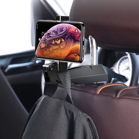 Bộ đế giữ điện thoại gắn lưng ghế trước dùng trên xe hơi Baseus Backseat Vehicle Phone Holder Hook