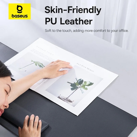 Tấm Lót Chuột Bàn Phím Kèm Sạc Không Dây 3-in-1 Baseus MagPro 2 Series Smart Desk Mat (PU, Sạc không dây, Kê Tay)