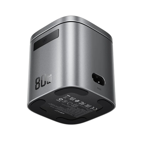 Trạm sạc nhanh để bàn ACEFAST Z9 GaN 80W 6 trong 1 đa năng, tích hợp cáp USB-C, củ sạc adapter chân EU