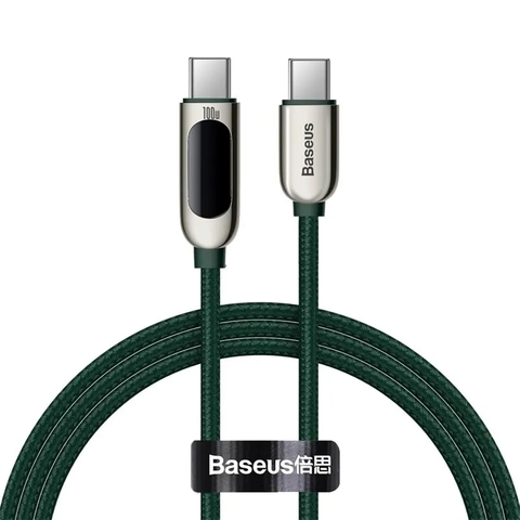 Cáp sạc nhanh C to C 100W Baseus Display Fast Charging Data Cable (100W, 20V/5A, 480Mbps, LED indicator, E-marker chip)