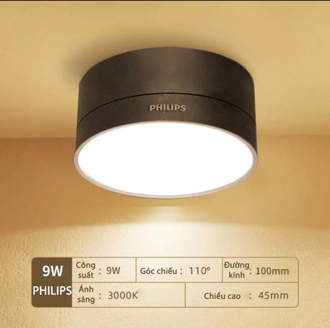 Đèn Philips Đèn ống bơ, Đèn nổi trần, đèn ốp trần Philips 9w D100