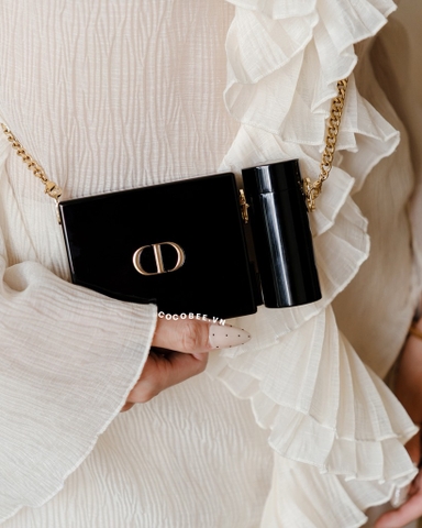 Clutch Rouge DIOR Minaudiere And Lipstick Set Limited Edition (Gift Đen) (10x8x3.5cm)