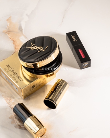 Phấn Nước Cushion YSL Vỏ Da Đen - Le Cushion Encre De Peau Luminous Matte Cushion Foundation