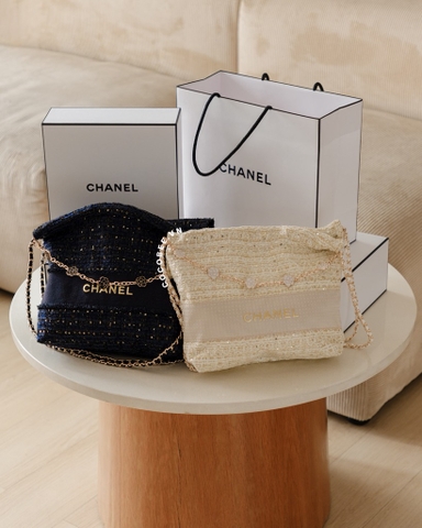 Túi Tote CHANEL Custom Vải Tweed 2026 (Kèm dây đeo & Box túi hãng Chanel)
