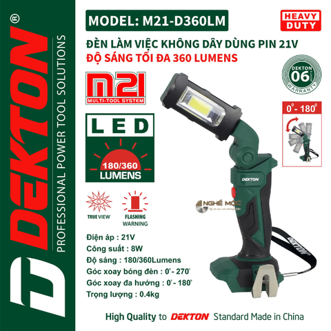 M21-D360LM ĐÈN PIN DEKTON (CHƯA PIN+SẠC)