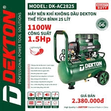 BƠM HƠI 1.5HP/25L DEKTON (KHÔNG DẦU)