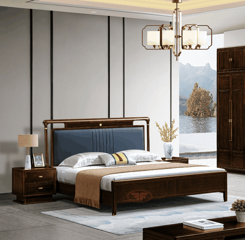 GIƯỜNG NGỦ GỖ TỰ NHIÊN NHẬP KHẨU PHONG CÁCH INDOCHINE 2331