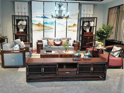 BỘ SOFA GỖ TỰ NHIÊN PHONG CÁCH INDOCHINE NHẬP KHẨU 9806