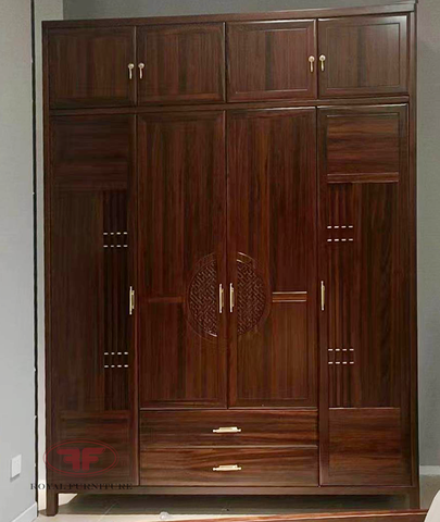 TỦ QUẦN ÁO 4 CÁNH INDOCHINE 1M9 GỖ TỰ NHIÊN 9809