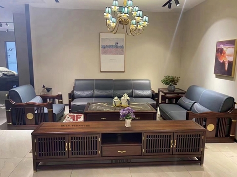 BỘ BÀN GHẾ SOFA DA PHÒNG KHÁCH INDOCHINE DA THẬT 9809