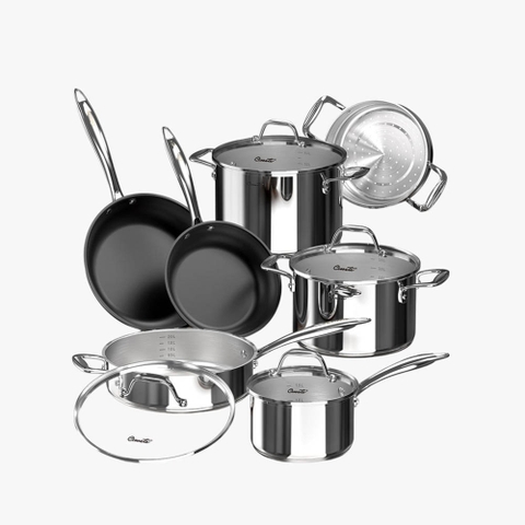 Bộ nồi inox Ciwete set 7 món (2 chảo chống dính, 1 quánh, 1 nồi chảo, 2 nồi , 1 xửng hấp)
