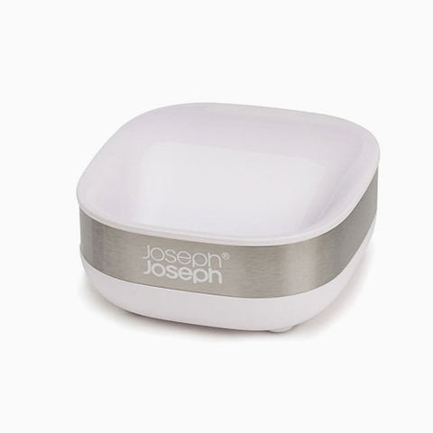 Hộp đựng xà phòng Joseph Joseph 70533 Slim Steel Soap Dish - White (màu xám/trắng)