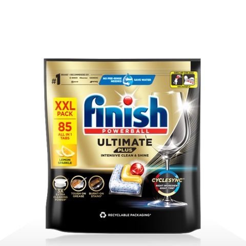 Viên rửa bát Finish Ultimate Plus All in 1 85 viên (thùng 4 túi)