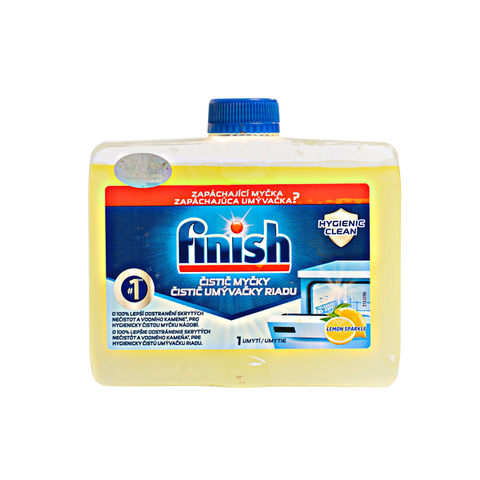 Dung dịch tổng vệ sinh máy rửa bát Finish Hycienic hương chanh chai 250ml ( thùng 8 chai )
