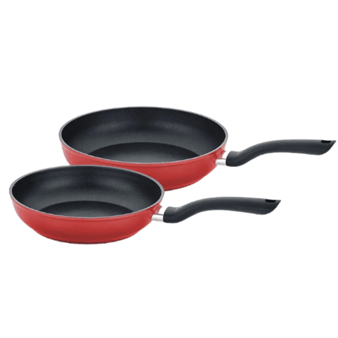 Set 2 chảo chống dính FISSLER Cenit 24 + 28cm màu đỏ made in Italya