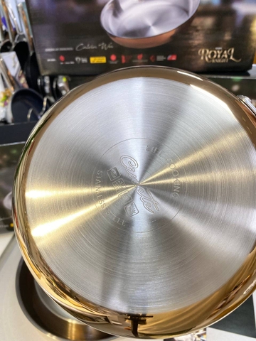 Chảo inox Ciwete series Royal Knight màu vàng đồng 24cm