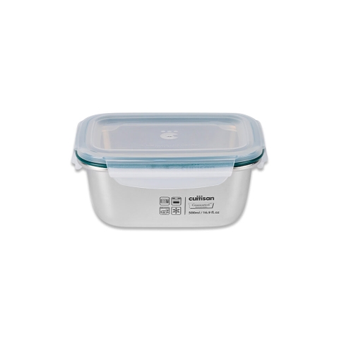 Hộp đựng thực phẩm inox chữ nhật Cuitisan Simple EC7-PS04 500ml
