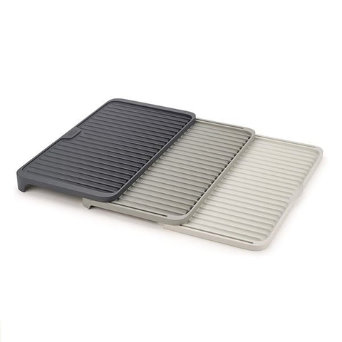 Set 3 khay úp cốc, bát đĩa có thể điều chỉnh thu gọn, mở rộng thông minh Joseph Joseph 85178 Tier™ Ausziehbare Abtropfmatte - Grau/Taube/Weiß VE 4