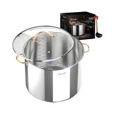 Nồi luộc gà Inox Ciwete 32cm vung kính