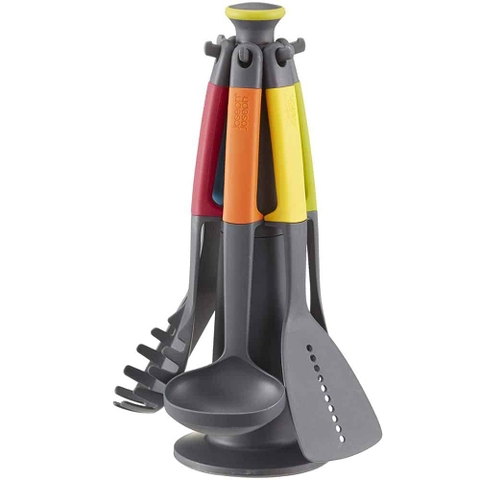 Bộ dụng cụ nấu ăn 6 món kèm giá đỡ Joseph Joseph 10141 Elevate Carousel - Opal