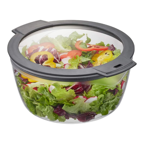 Rổ quay rau kiêm bảo quản thực phẩm Gefu Rotare Set Salad Spinner + Stay-fresh Lid 00182 3L 4in1 kèm nắp bảo quản